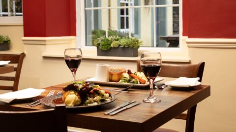 dinner at lake district castle inn hotel, bassenthwaite