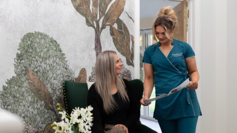 looking through treatment menu, lake district castle inn, bassenthwaite