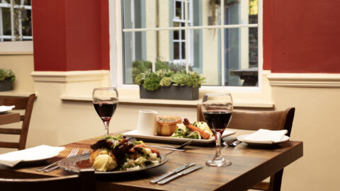 dinner at lake district castle inn hotel, bassenthwaite